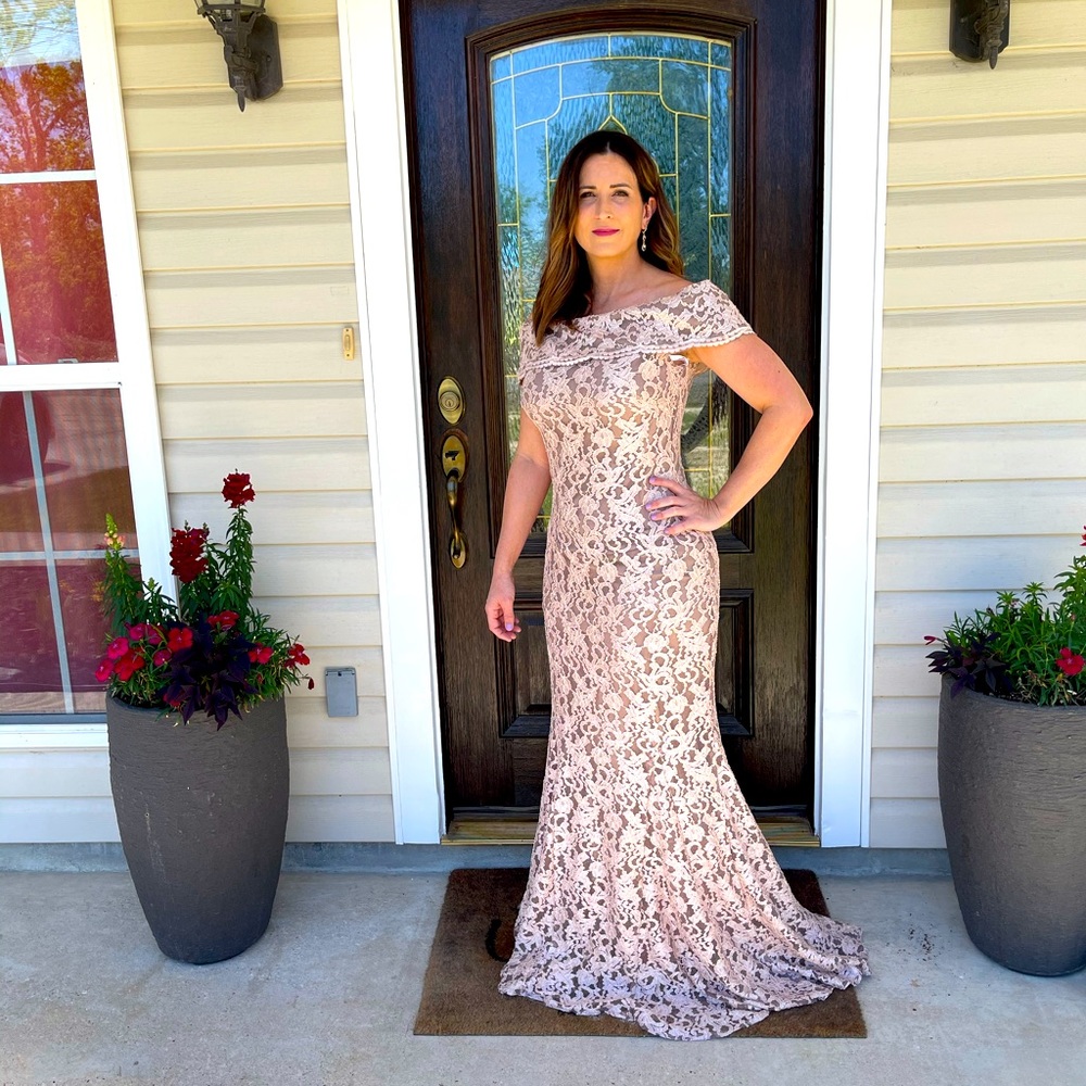 Jovani rose gold dress